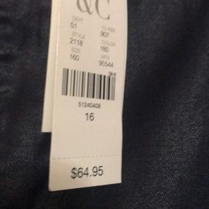 Navy Leather Looking Jean